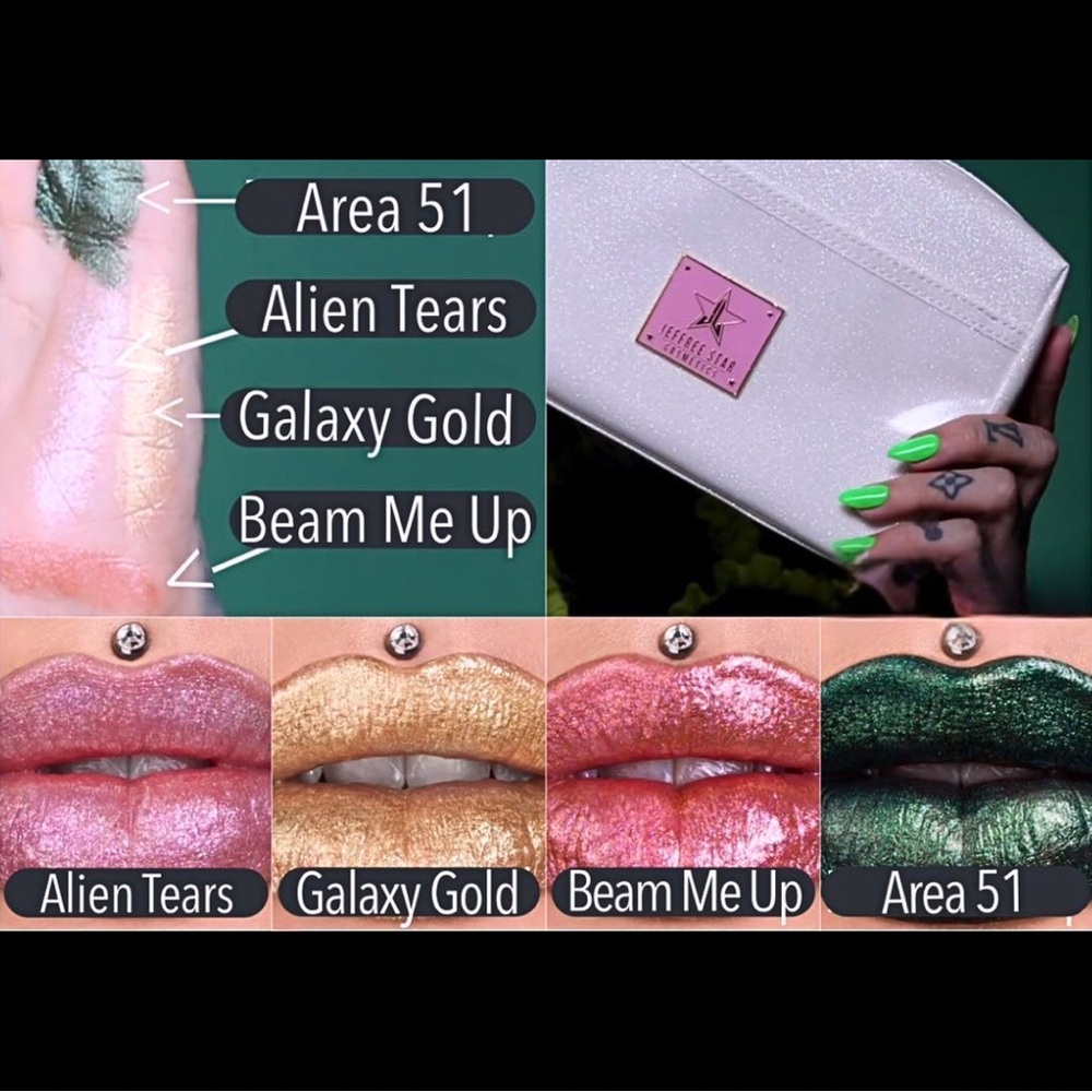 Jeffree Star | ‘Alien Tears’ & ‘Galaxy Gold’ Lip Ammunition | NiB L.E. rare - Picture 11 of 16